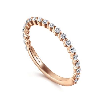 Devinne - 14K Rose Gold Single Prong Diamond Anniversary Band