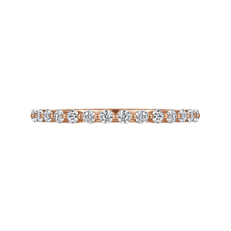 Devinne - 14K Rose Gold Single Prong Diamond Anniversary Band