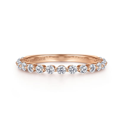 Devinne - 14K Rose Gold Single Prong Diamond Anniversary Band