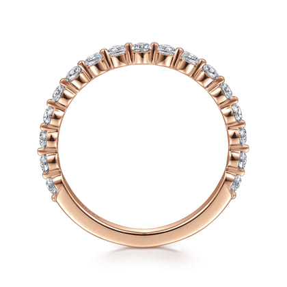 Devinne - 14K Rose Gold Single Prong Diamond Anniversary Band