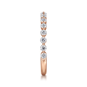 Devinne - 14K Rose Gold Single Prong Diamond Anniversary Band
