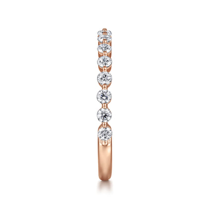 Devinne - 14K Rose Gold Single Prong Diamond Anniversary Band