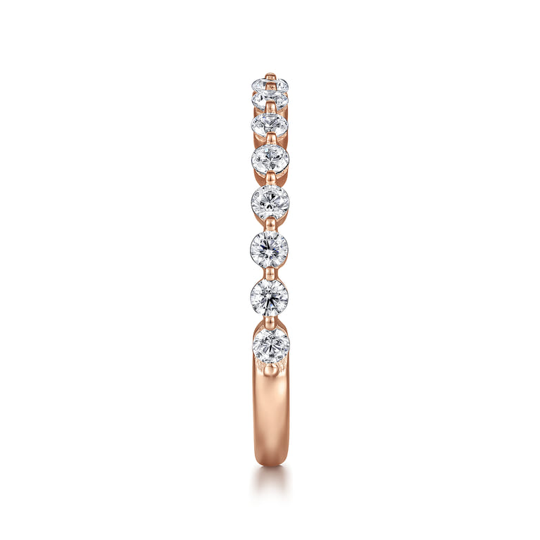Straight Wedding Ring in 14k Rose Gold with Round Natural Diamond at Gabriel & Co. - Shot 4
