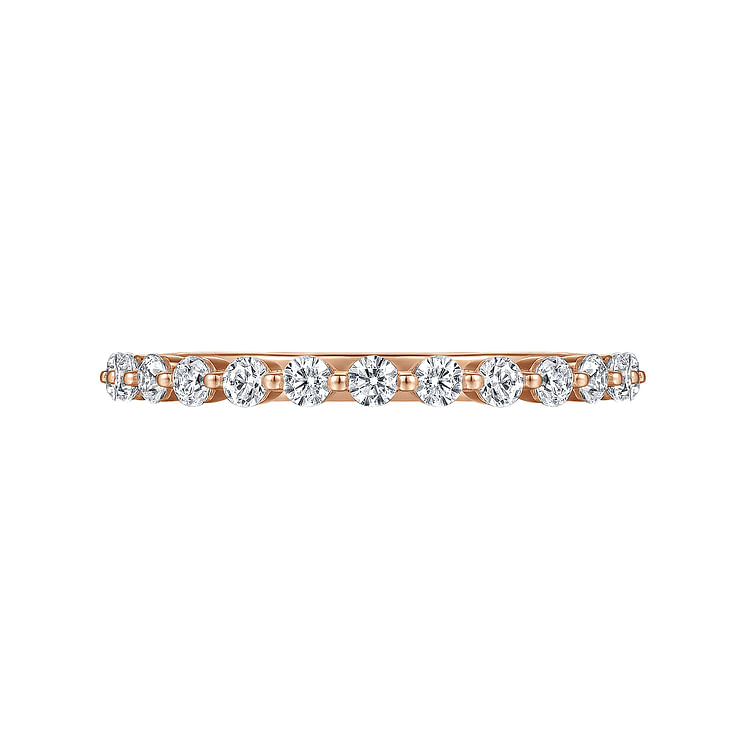 Devinne - 14K Rose Gold Single Prong Diamond Anniversary Band