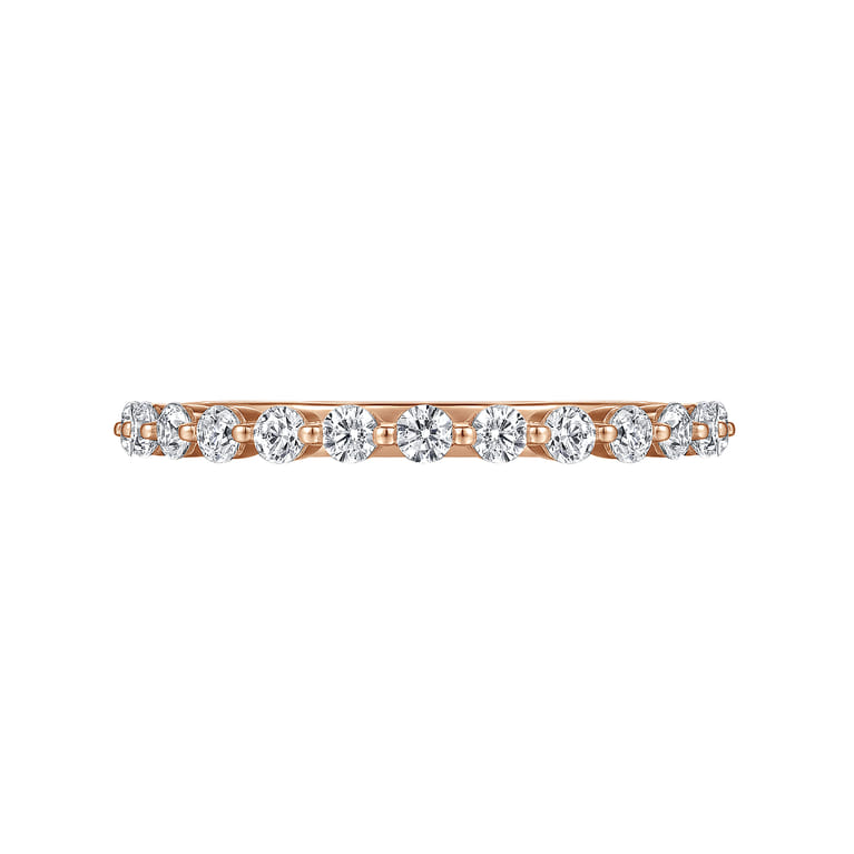Straight Wedding Ring in 14k Rose Gold with Round Natural Diamond at Gabriel & Co. - Shot 5