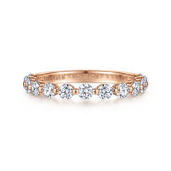 Devinne - 14K Rose Gold Single Prong Diamond Anniversary Band