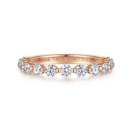 Devinne - 14K Rose Gold Single Prong Diamond Anniversary Band