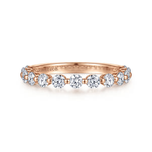 Devinne - 14K Rose Gold Single Prong Diamond Anniversary Band