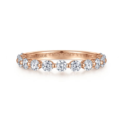 Devinne - 14K Rose Gold Single Prong Diamond Anniversary Band