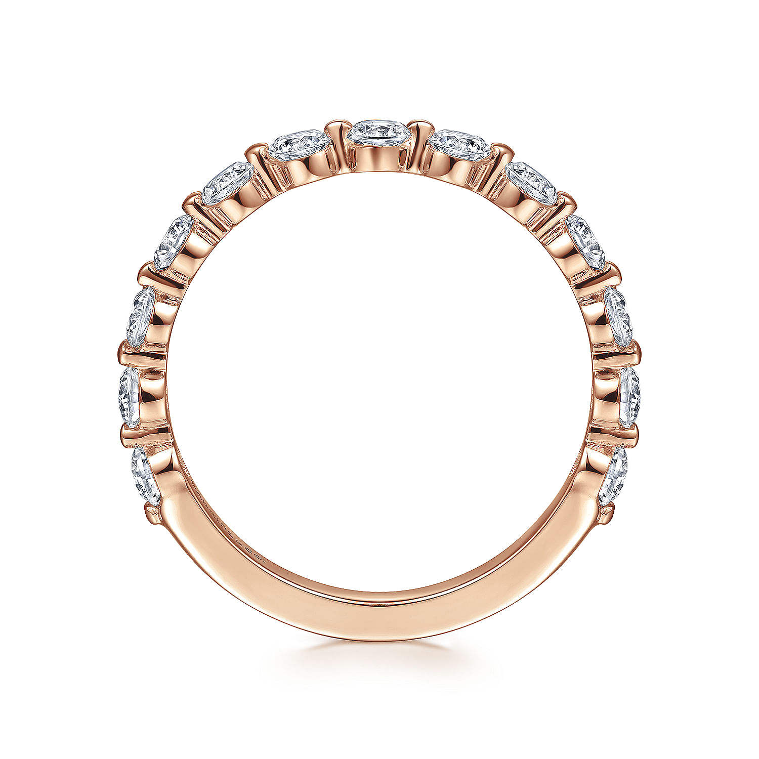 Devinne - 14K Rose Gold Single Prong Diamond Anniversary Band
