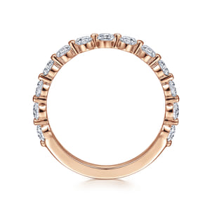 Devinne - 14K Rose Gold Single Prong Diamond Anniversary Band
