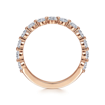 Devinne - 14K Rose Gold Single Prong Diamond Anniversary Band