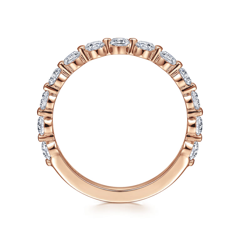 Straight Wedding Ring in 14k Rose Gold with Round Natural Diamond at Gabriel & Co. - Shot 2