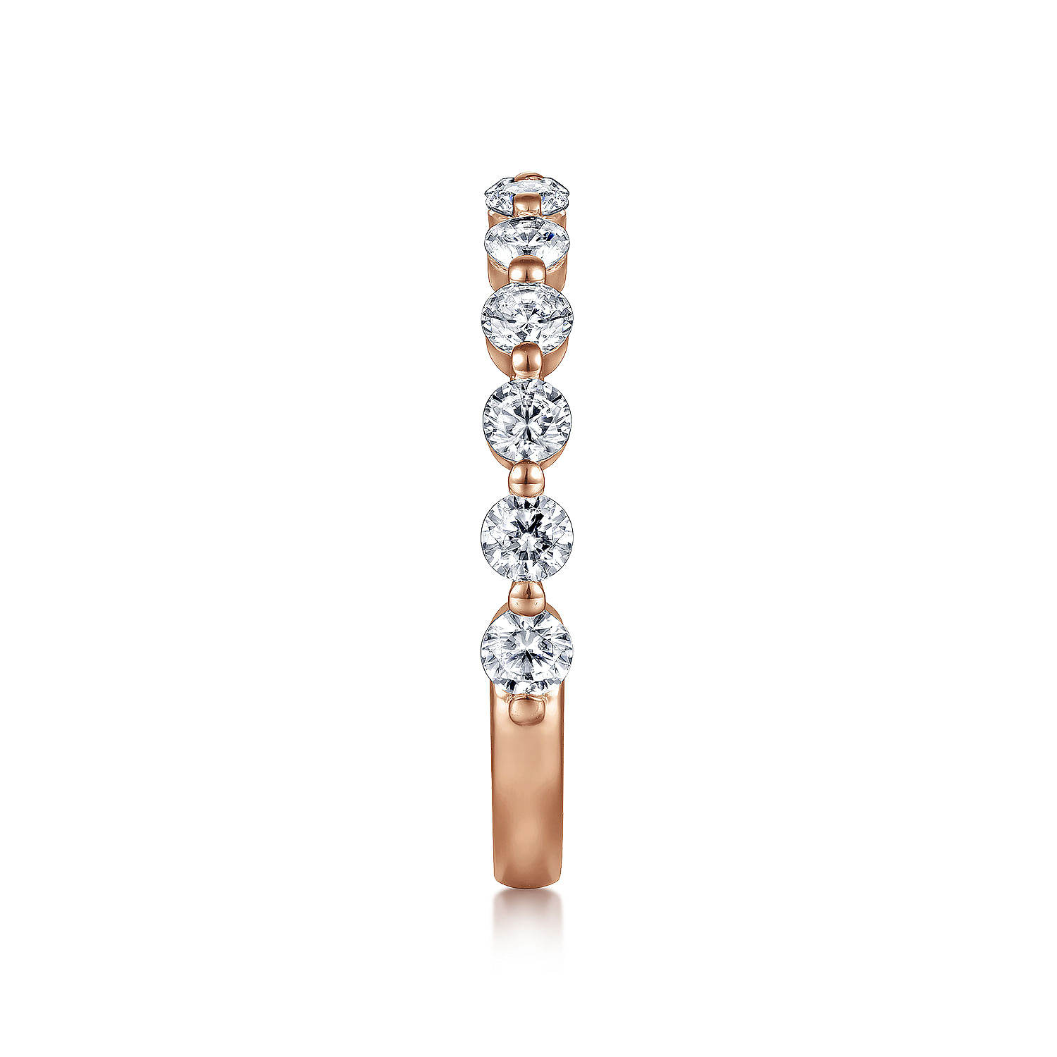 Devinne - 14K Rose Gold Single Prong Diamond Anniversary Band