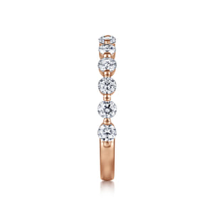 Devinne - 14K Rose Gold Single Prong Diamond Anniversary Band