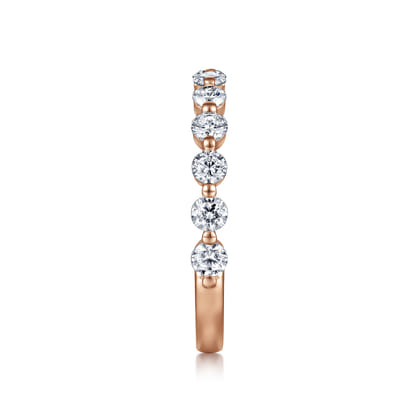 Devinne - 14K Rose Gold Single Prong Diamond Anniversary Band