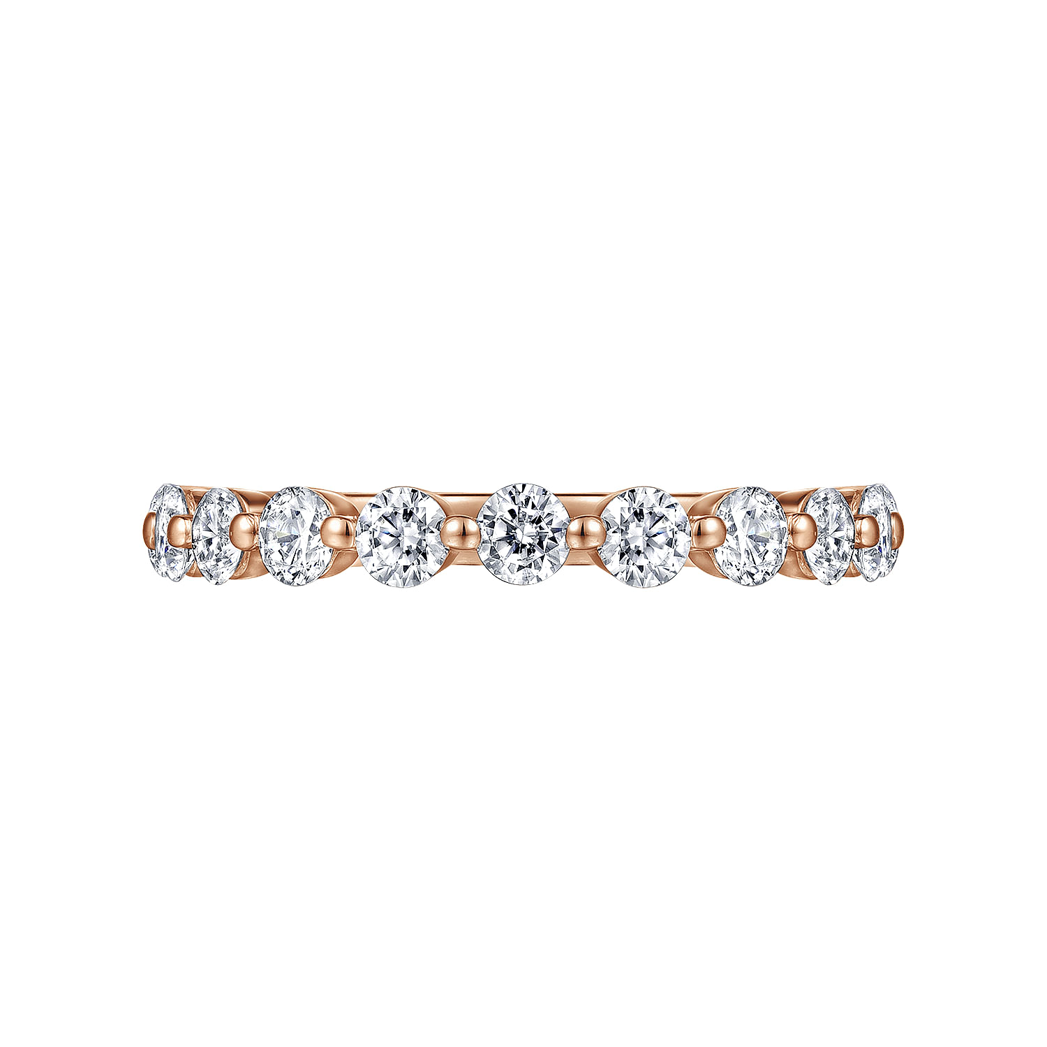 Devinne - 14K Rose Gold Single Prong Diamond Anniversary Band
