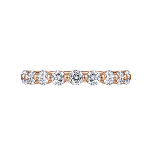 Devinne - 14K Rose Gold Single Prong Diamond Anniversary Band