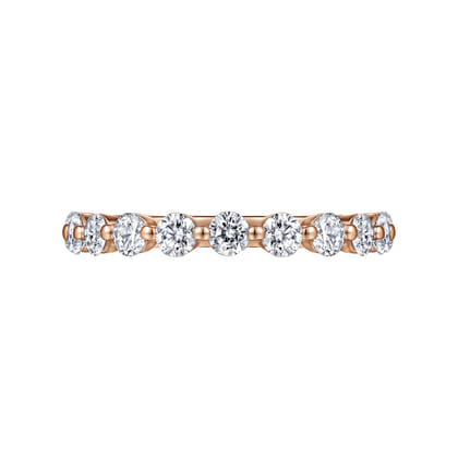 Devinne - 14K Rose Gold Single Prong Diamond Anniversary Band