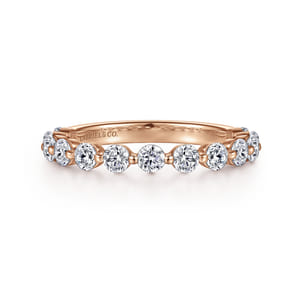 Devinne - 14K Rose Gold Single Prong Diamond Anniversary Band