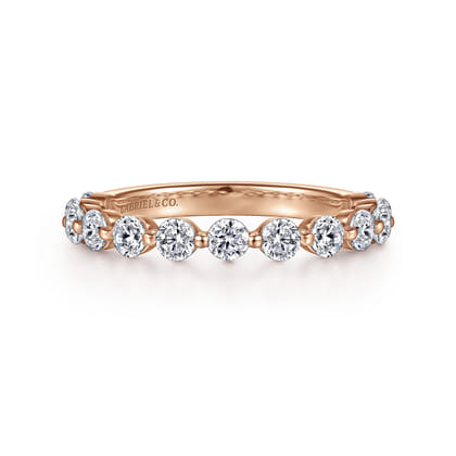 Devinne - 14K Rose Gold Single Prong Diamond Anniversary Band