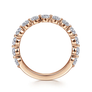 Devinne - 14K Rose Gold Single Prong Diamond Anniversary Band