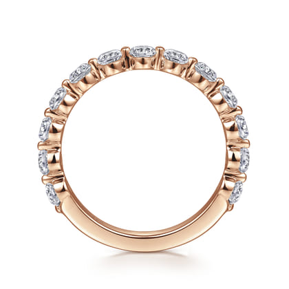 Devinne - 14K Rose Gold Single Prong Diamond Anniversary Band
