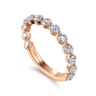 Straight Wedding Ring in 14k Rose Gold with Round Natural Diamond at Gabriel & Co.