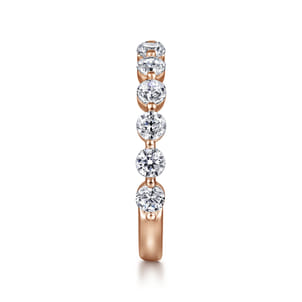 Devinne - 14K Rose Gold Single Prong Diamond Anniversary Band