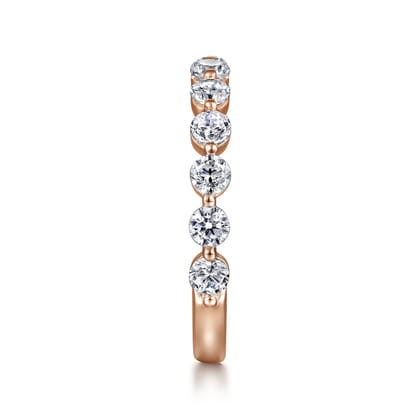 Devinne - 14K Rose Gold Single Prong Diamond Anniversary Band
