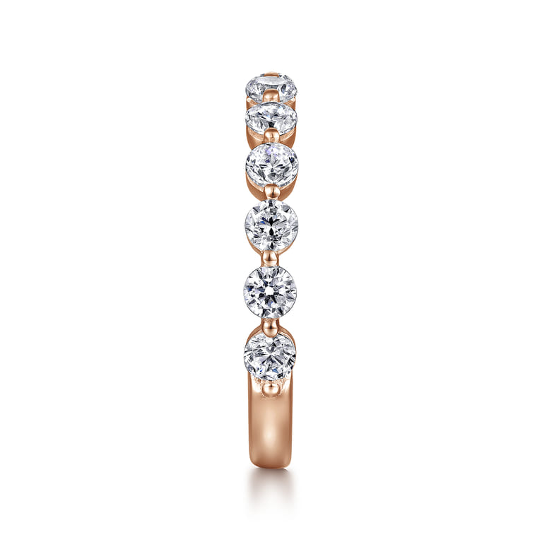 Straight Wedding Ring in 14k Rose Gold with Round Natural Diamond at Gabriel & Co. - Shot 4