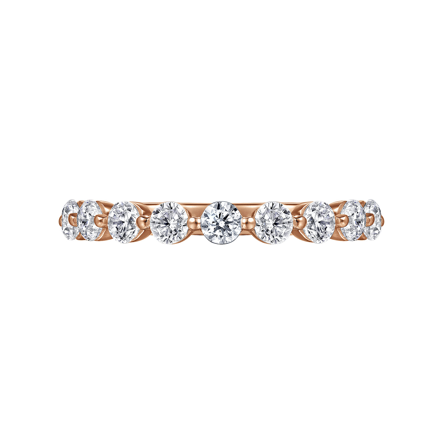 Devinne - 14K Rose Gold Single Prong Diamond Anniversary Band