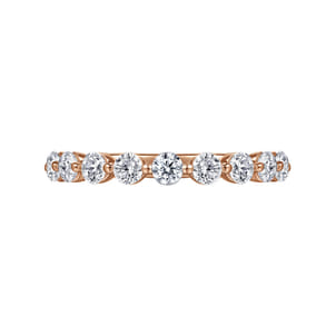 Devinne - 14K Rose Gold Single Prong Diamond Anniversary Band