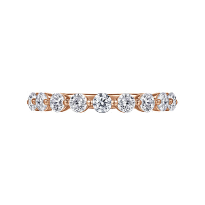 Devinne - 14K Rose Gold Single Prong Diamond Anniversary Band