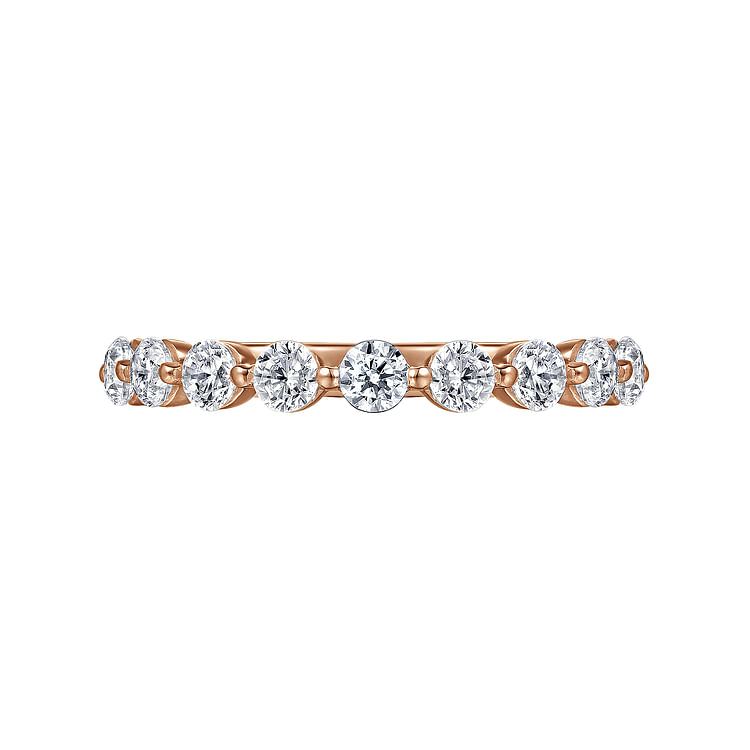 Devinne - 14K Rose Gold Single Prong Diamond Anniversary Band