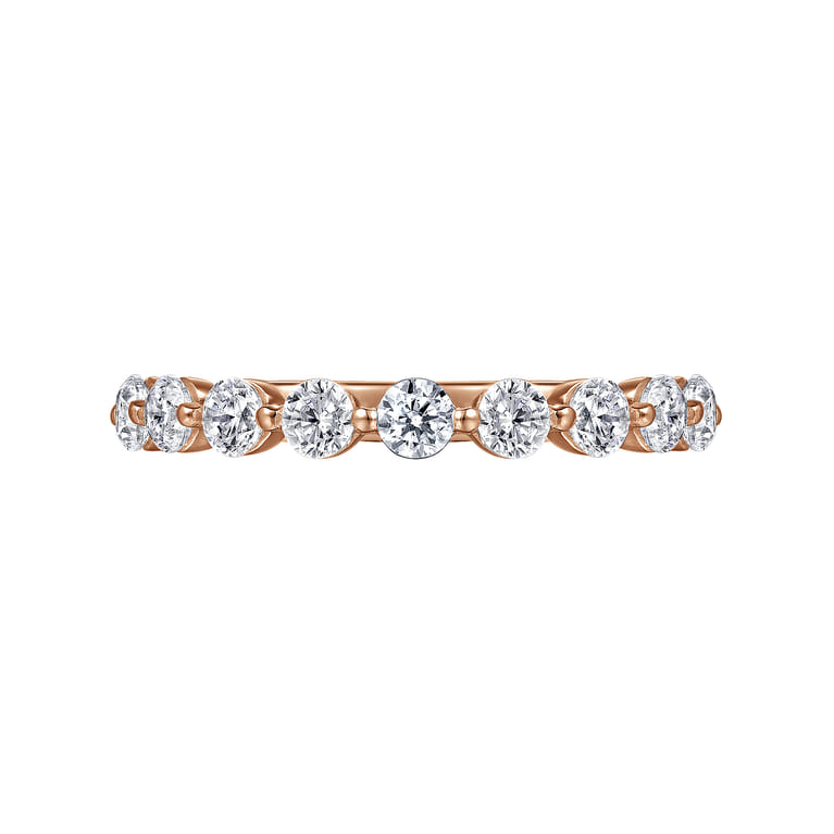 Straight Wedding Ring in 14k Rose Gold with Round Natural Diamond at Gabriel & Co. - Shot 6