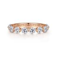 Devinne - 14K Rose Gold Single Prong Diamond Anniversary Band