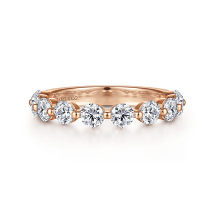 Devinne - 14K Rose Gold Single Prong Diamond Anniversary Band