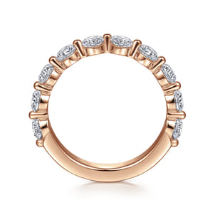 Devinne - 14K Rose Gold Single Prong Diamond Anniversary Band