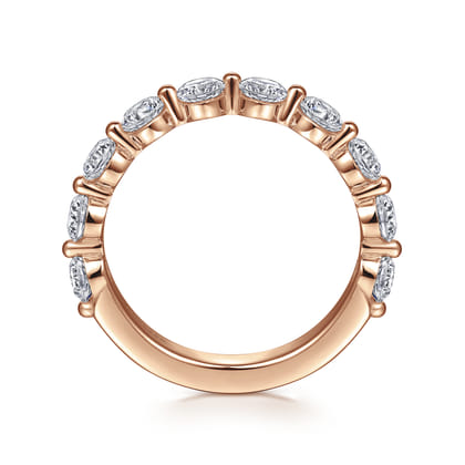 Devinne - 14K Rose Gold Single Prong Diamond Anniversary Band