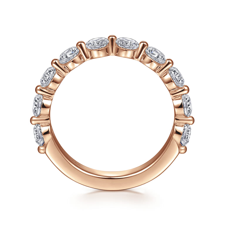 Straight Wedding Ring in 14k Rose Gold with Round Natural Diamond at Gabriel & Co. - Shot 2