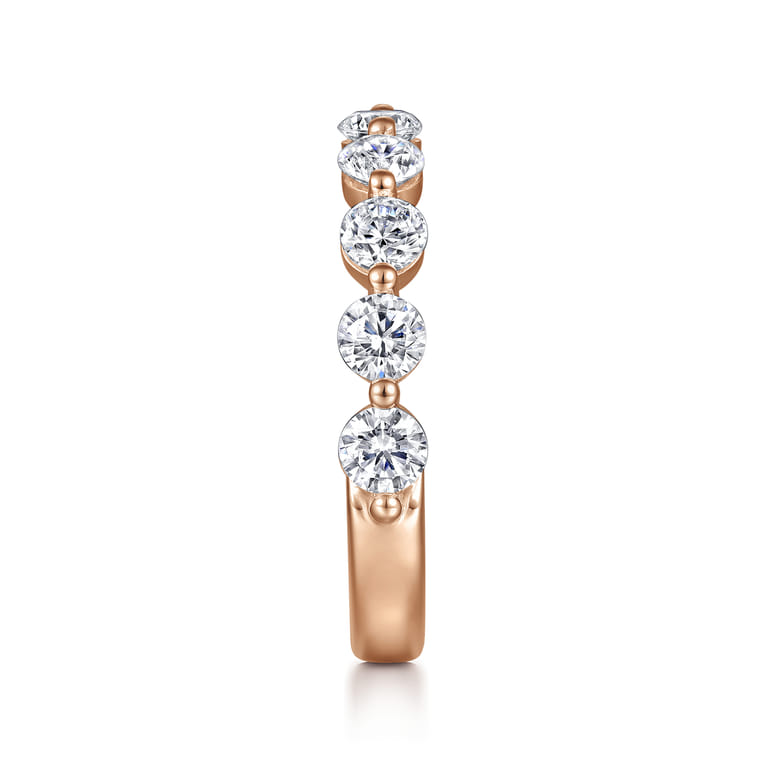 Straight Wedding Ring in 14k Rose Gold with Round Natural Diamond at Gabriel & Co. - Shot 4