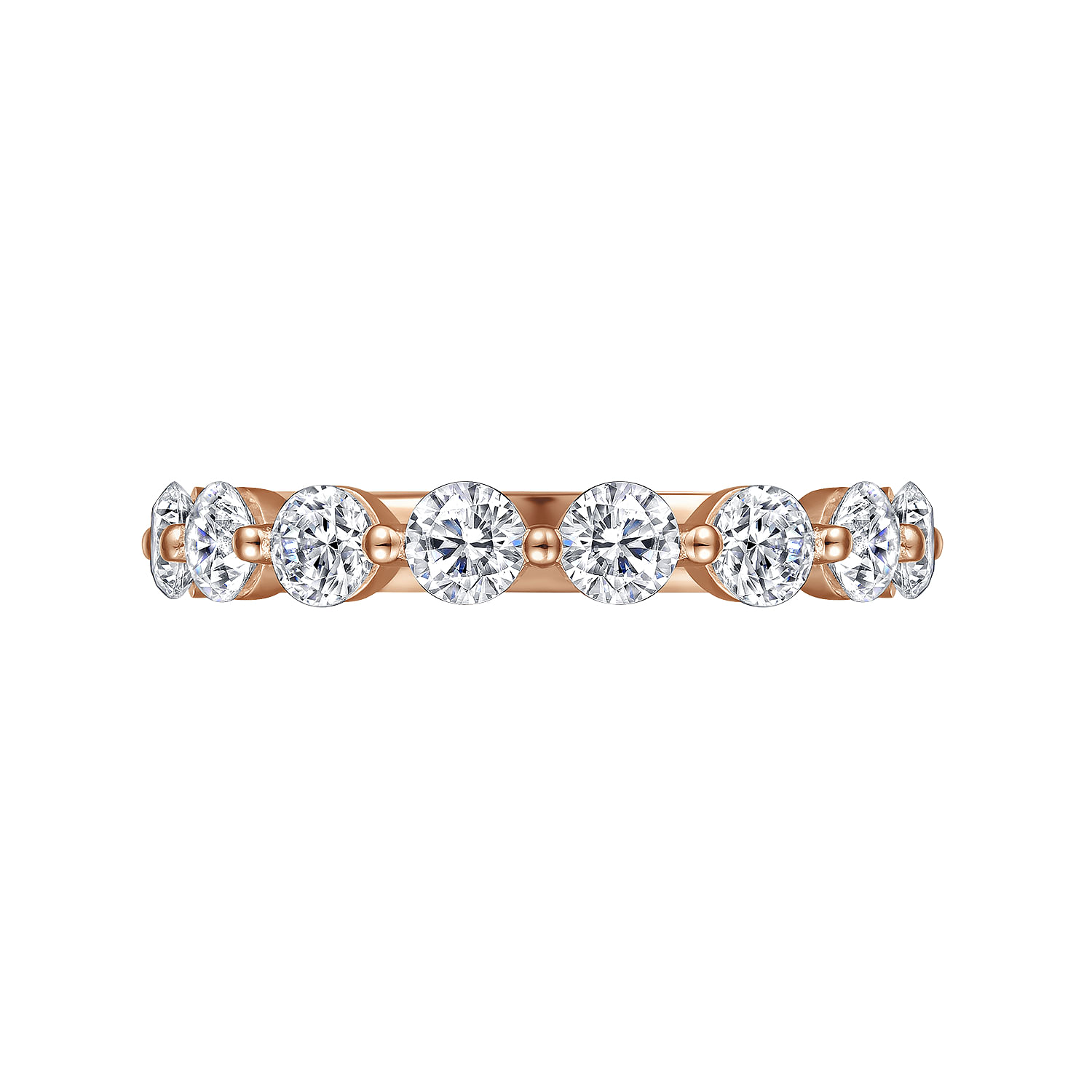 Devinne - 14K Rose Gold Single Prong Diamond Anniversary Band