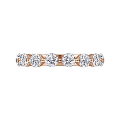 Devinne - 14K Rose Gold Single Prong Diamond Anniversary Band