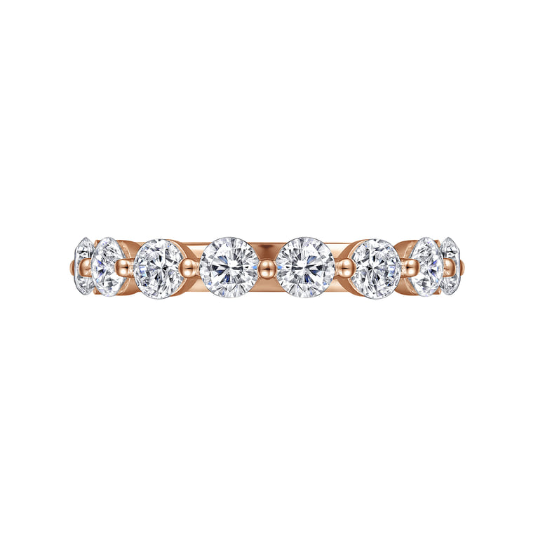 Straight Wedding Ring in 14k Rose Gold with Round Natural Diamond at Gabriel & Co. - Shot 5