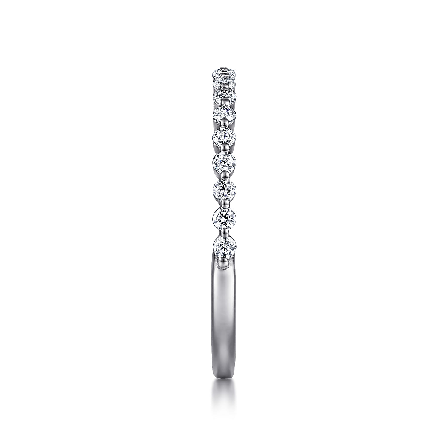 Straight Wedding Ring in 14k White Gold with Round Natural Diamond at Gabriel & Co. - Shot 4