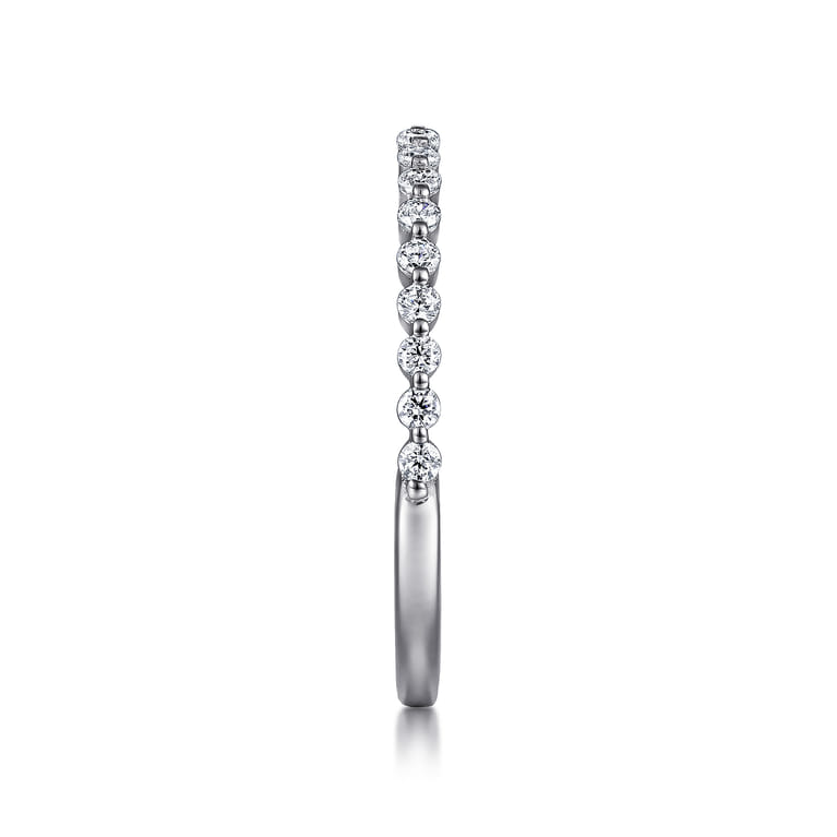 Straight Wedding Ring in 14k White Gold with Round Natural Diamond at Gabriel & Co. - Shot 4