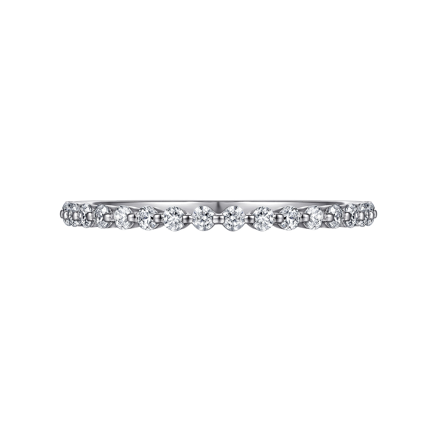 Straight Wedding Ring in 14k White Gold with Round Natural Diamond at Gabriel & Co. - Shot 6