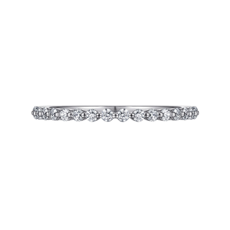 Straight Wedding Ring in 14k White Gold with Round Natural Diamond at Gabriel & Co. - Shot 6