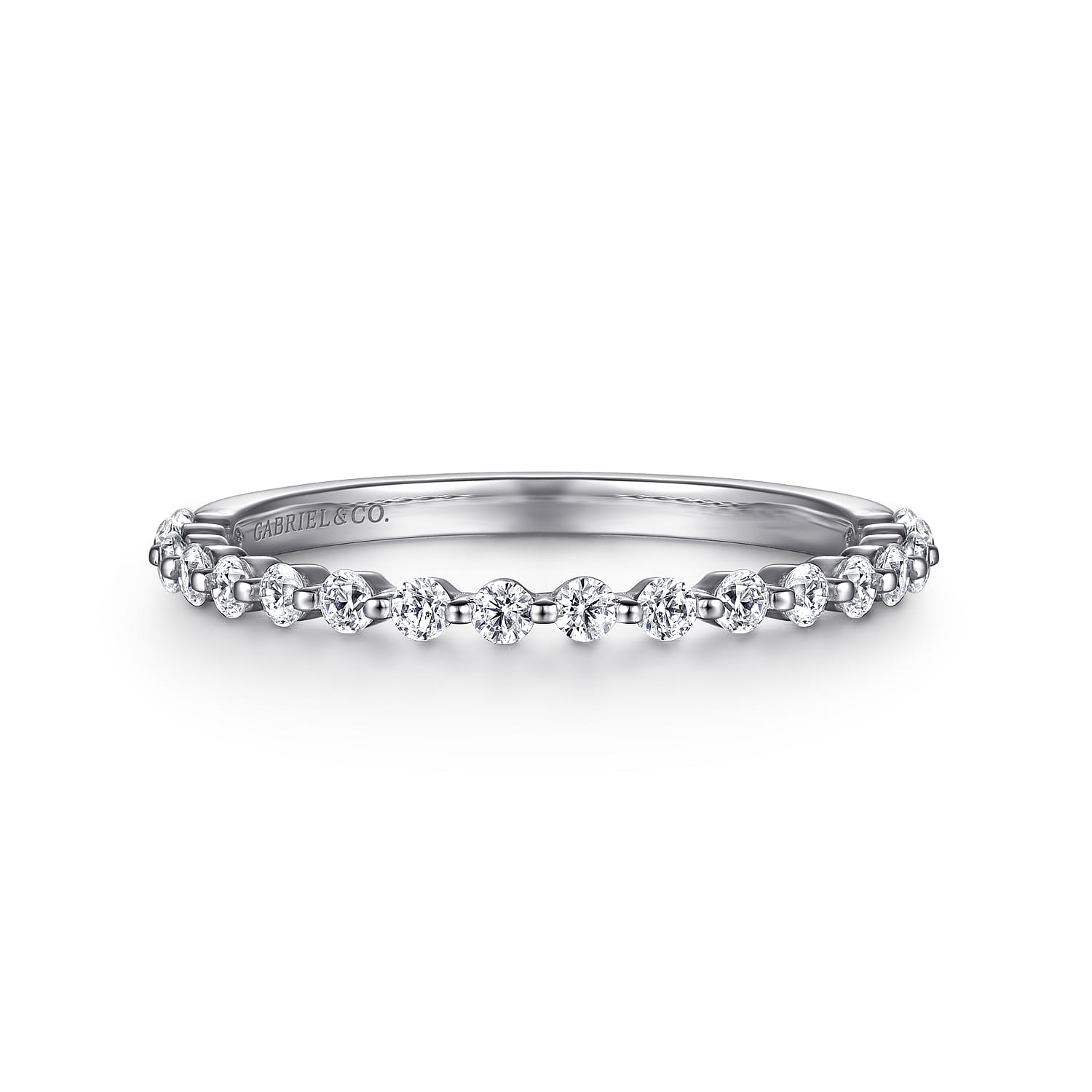Devinne - 14K White Gold Single Prong Diamond Anniversary Band